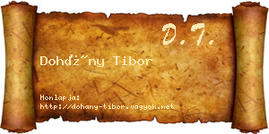 Dohány Tibor névjegykártya